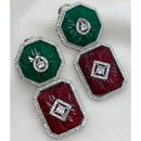 Amoliya Jewels Graceful American Diamond And Austrian Stone Dangler Earrings