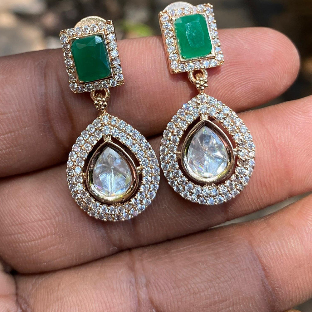 Amoliya Jewels Royal Polki Kundan Stone Designer Dangler Earrings