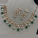 Amoliya Jewels Gold Plated Kundan Stone And Pearl Necklace Set