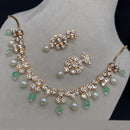 Amoliya Jewels Gold Plated Kundan Stone And Pearl Necklace Set