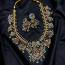 Amoliya Jewels Designer Pota Stone And Pearl And Beads Long Necklace Set
