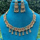Amoliya Jewels Designer Pota Stone And Beads Necklace Set