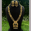 Amoliya Jewels Designer Pota Stone And Beads Long Necklace Set