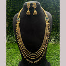 Amoliya Jewels Designer Pota Stone And Beads Long Necklace Set
