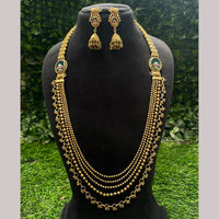 Amoliya Jewels Designer Pota Stone And Beads Long Necklace Set
