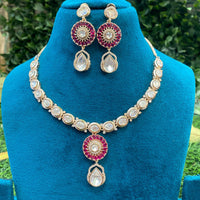 Amoliya Jewels Royal Polki Kundan Stone Necklace Set