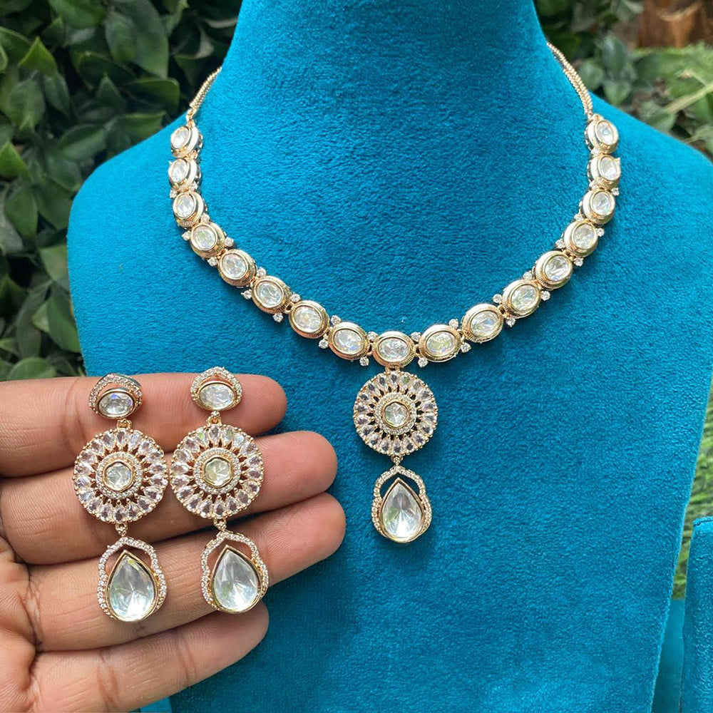 Amoliya Jewels Royal Polki Kundan Stone Necklace Set