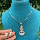 Amoliya Jewels Polki Kundan Stone Chain Pendant Set