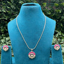Amoliya Jewels Polki Kundan Stone Chain Pendant Set