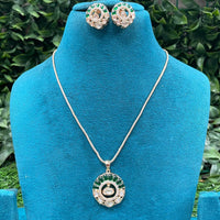 Amoliya Jewels Polki Kundan Stone Chain Pendant Set