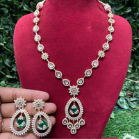 Amoliya Jewels Designer American Diamond Necklace Set