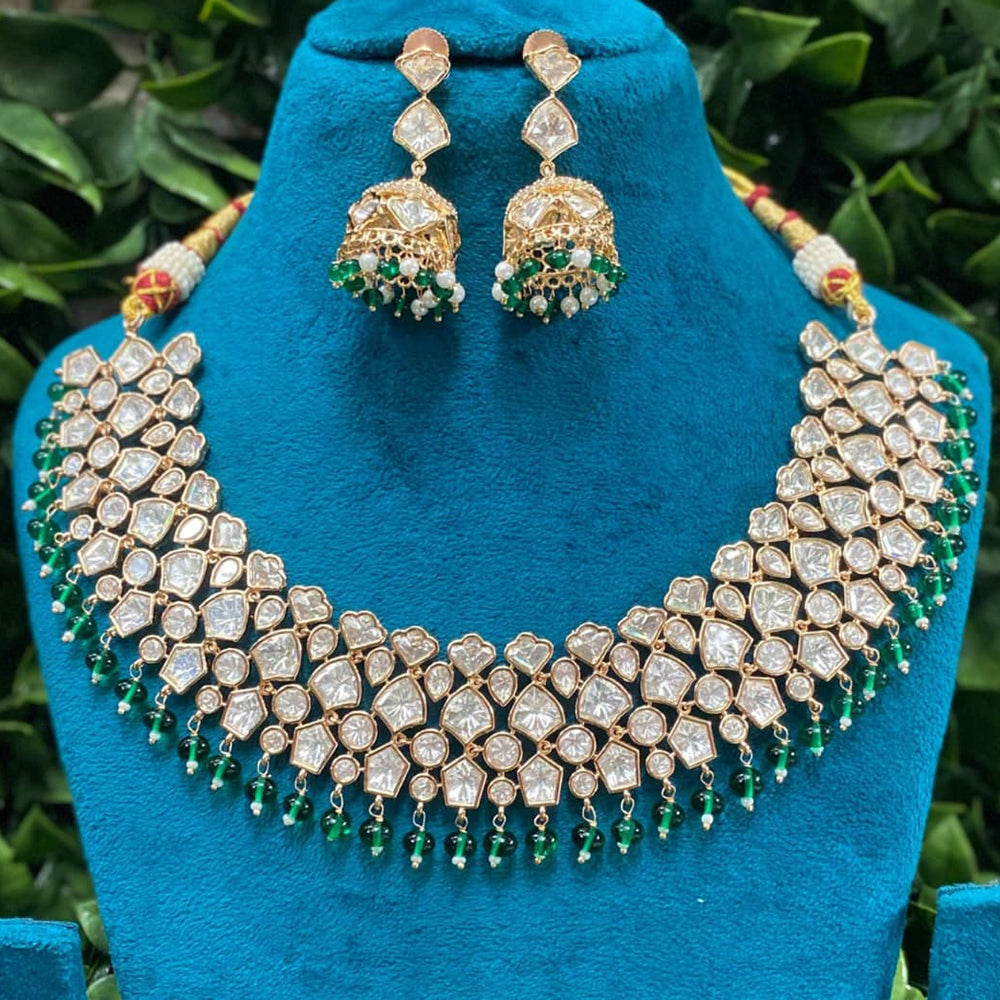 Amoliya Jewels Polki Kundan Stone Choker Necklace Set