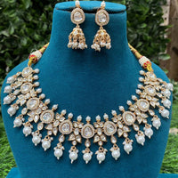 Amoliya Jewels Polki Kundan Stone Choker Necklace Set