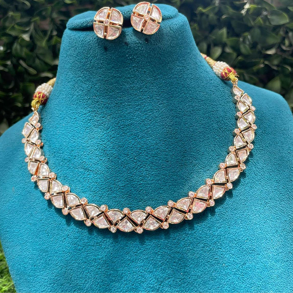 Amoliya Jewels Beautiful Polki Kundan Stone Necklace Set 