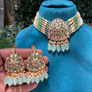 Amoliya Jewels Beautiful Polki Kundan Stone And Beads Choker Necklace Set