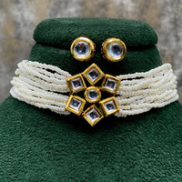 Amoliya Jewels Beautiful Polki Kundan Stone Necklace Set
