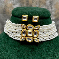 Amoliya Jewels Beautiful Polki Kundan Stone Necklace Set