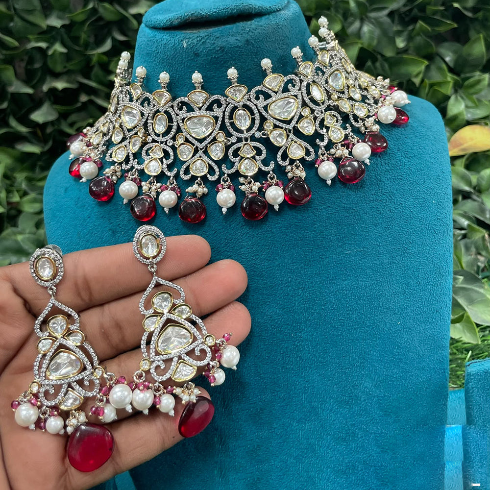 Amoliya Jewels Designer American Diamond Necklace Set