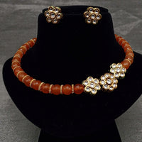Amoliya Jewels Beautiful Polki Kundan Stone Necklace Set