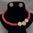 Amoliya Jewels Beautiful Polki Kundan Stone Necklace Set