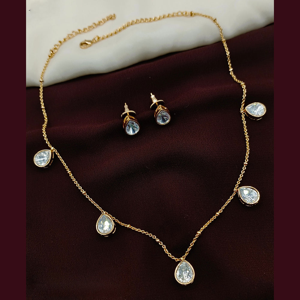 Amoliya Jewels Beautiful Crystal Stone Necklace Set