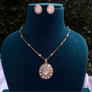 Amoliya Jewels Polki Kundan Stone Chain Pendant Set