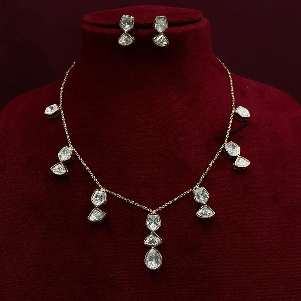 Amoliya Jewels Beautiful Crystal Stone Necklace Set