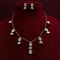 Amoliya Jewels Beautiful Crystal Stone Necklace Set
