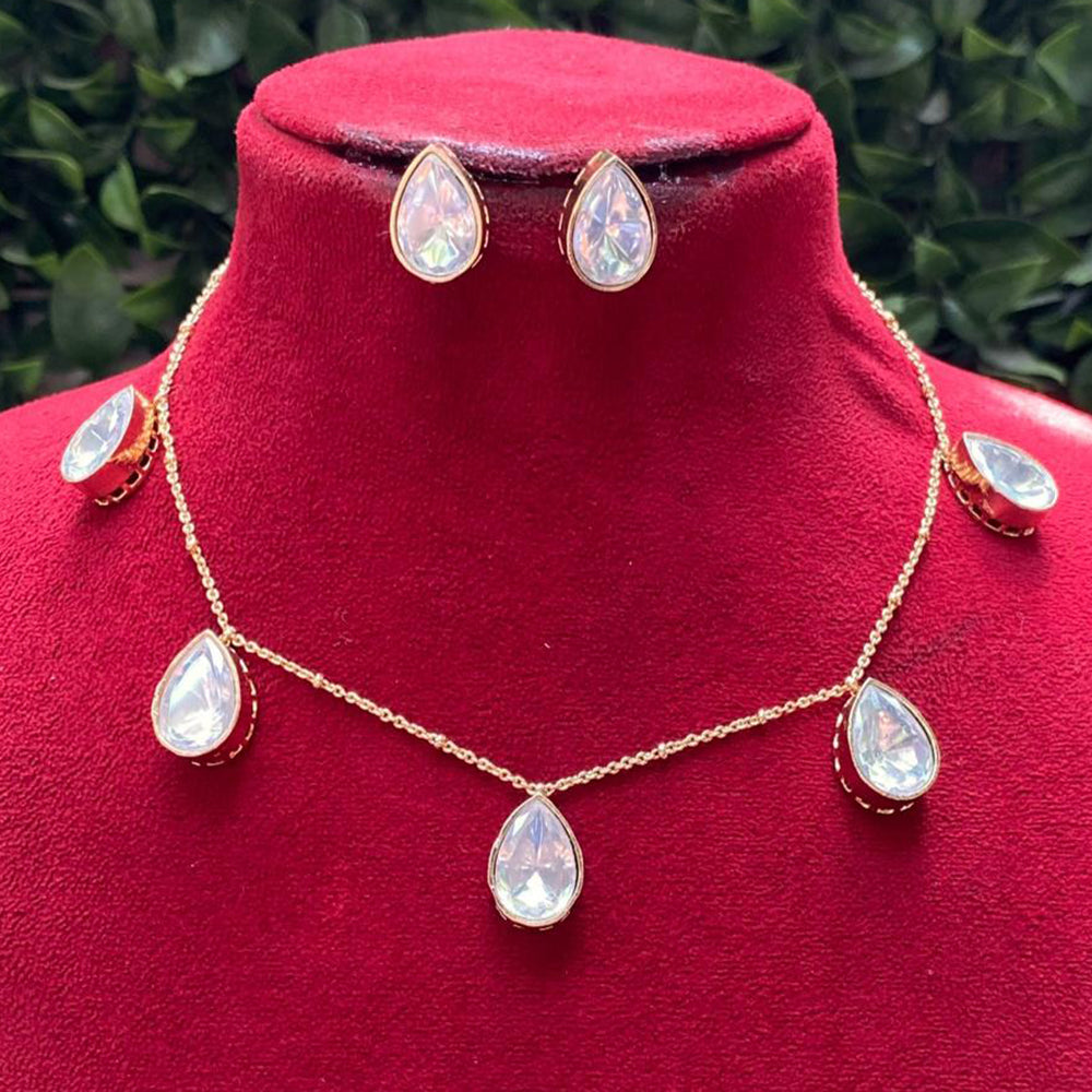 Amoliya Jewels Beautiful Crystal Stone Necklace Set