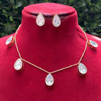Amoliya Jewels Beautiful Crystal Stone Necklace Set