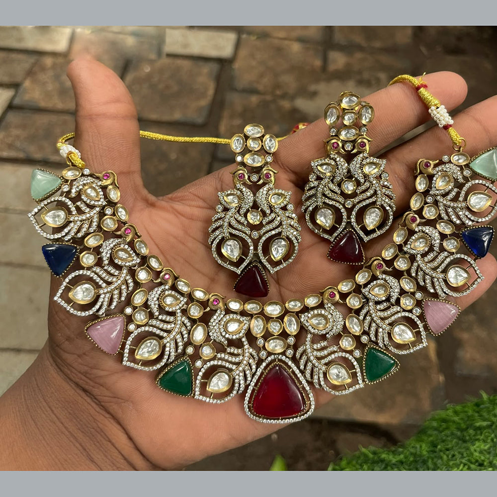 Amoliya Jewels Beautiful Polki Kundan And Austrian Stone And Necklace Set