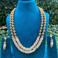 Amoliya Jewels Royal Look Pearl Long Necklace Set