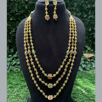 Amoliya Jewels Royal Look Pota Stone Long Necklace Set