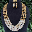 Amoliya Jewels Royal Look Pearl Long Necklace Set