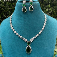 Amoliya Jewels Designer American Diamond Necklace Set