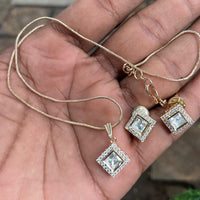 Amoliya Jewels Polki Kundan Stone Chain Pendant Set