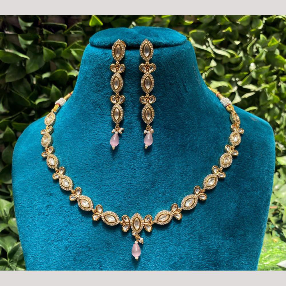 Amoliya Jewels Designer Polki Kundan Stone And Beads Neckalce Set