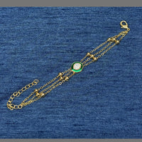 Amoliya Jewels Decent Polki Kundan And Pearl Meenakari Adjustable Bracelet