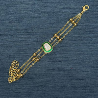 Amoliya Jewels Decent Polki Kundan And Pearl Meenakari Adjustable Bracelet