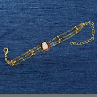 Amoliya Jewels Decent Polki Kundan And Pearl Meenakari Adjustable Bracelet