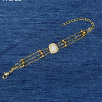 Amoliya Jewels Decent Polki Kundan And Pearl Meenakari Adjustable Bracelet