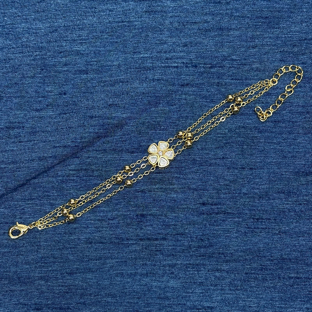 Amoliya Jewels Decent Polki Kundan And Pearl Adjustable Bracelet