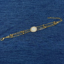 Amoliya Jewels Decent Polki Kundan And Pearl Adjustable Bracelet