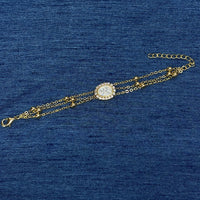 Amoliya Jewels Decent Polki Kundan And Pearl Adjustable Bracelet