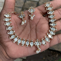 Amoliya Jewels Royal Polki Kundan Stone Necklace Set