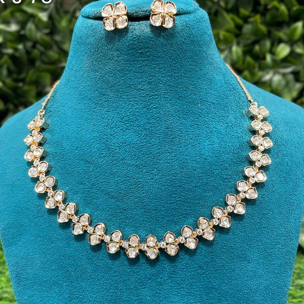 Amoliya Jewels Royal Polki Kundan Stone Necklace Set