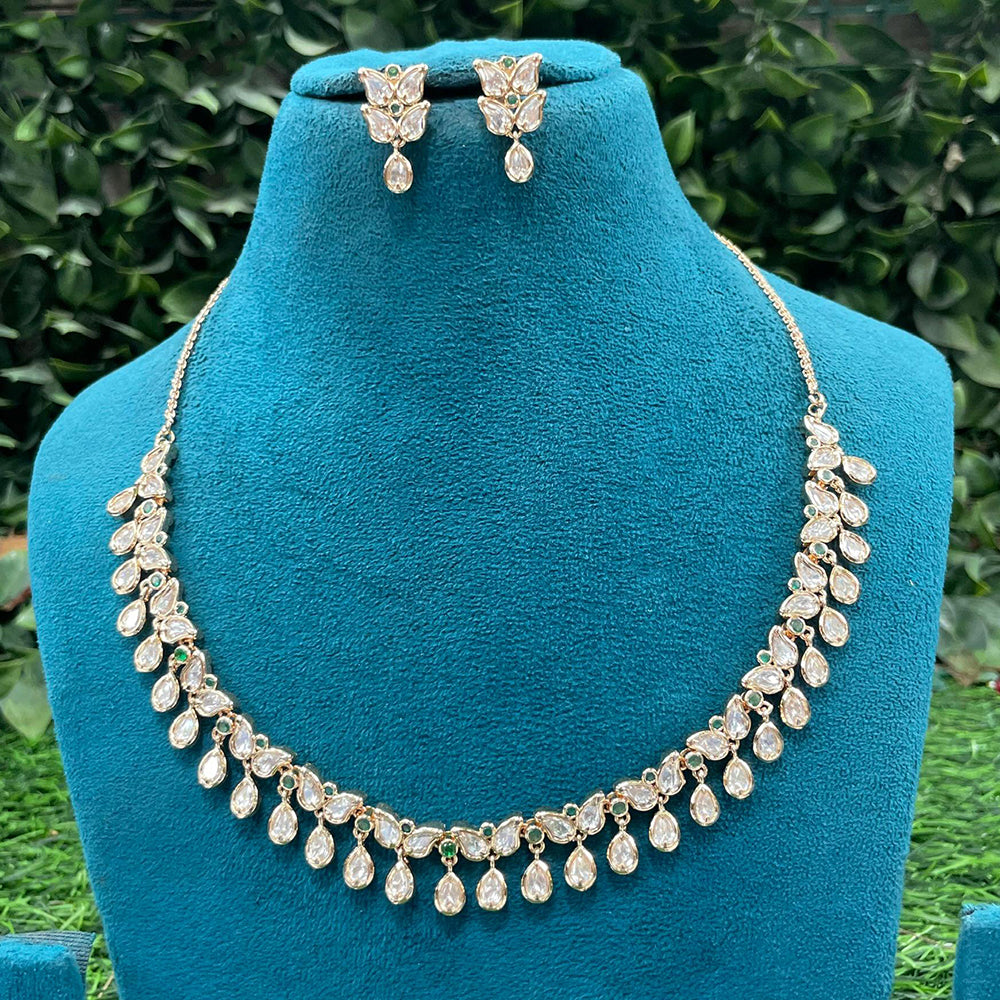 Amoliya Jewels Royal Polki Kundan Stone Necklace Set