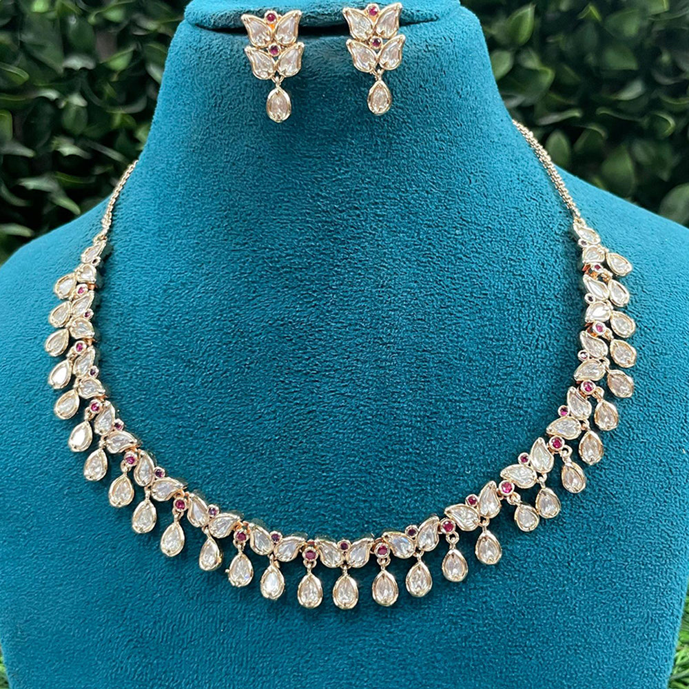 Amoliya Jewels Royal Polki Kundan Stone Necklace Set