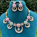 Amoliya Jewels Royal Polki Kundan Stone And Pearl Meenakari Necklace Set