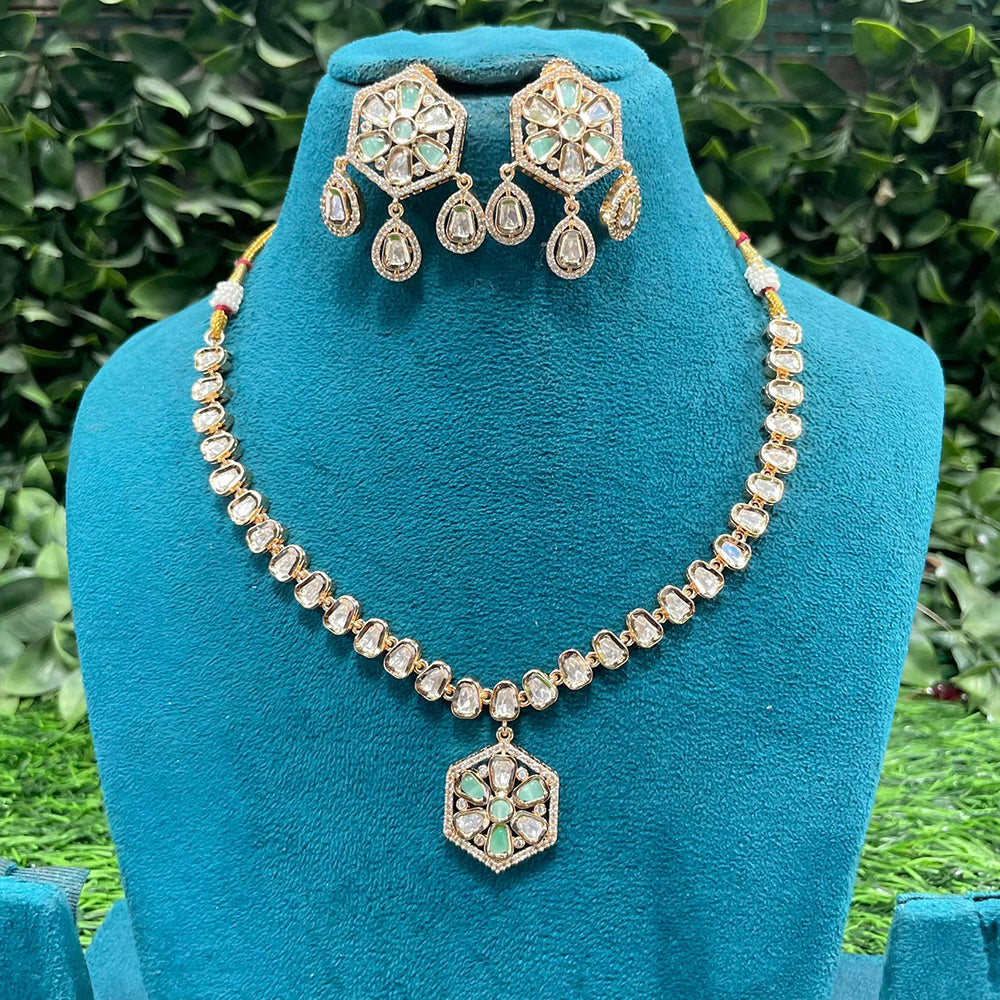 Amoliya Jewels Royal Polki Kundan Stone Necklace Set